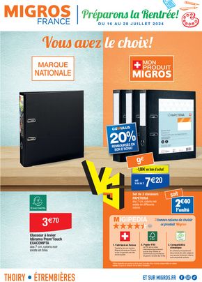 Catalogue Migros France | Préparons la Rentrée ! | 16/07/2024 - 28/07/2024