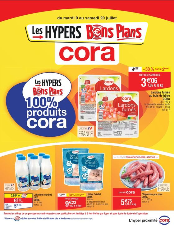 Les hypers bons plans 100% produits Cora