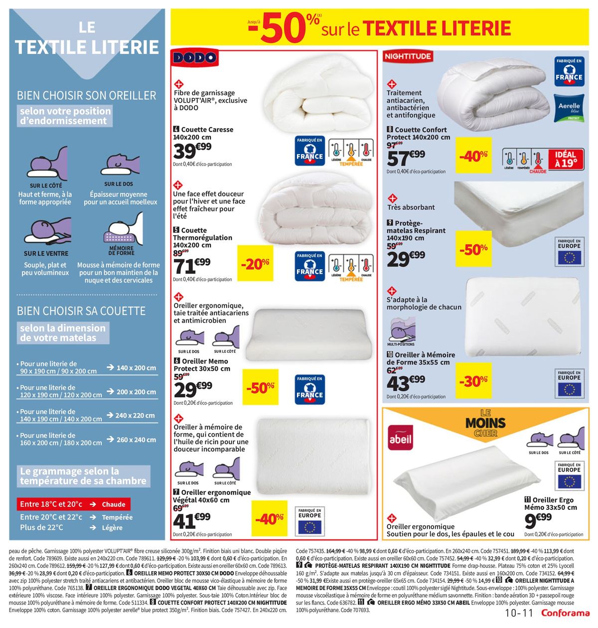 Catalogue Jusqu'à -50% sur la literie et le textile literie, page 00011