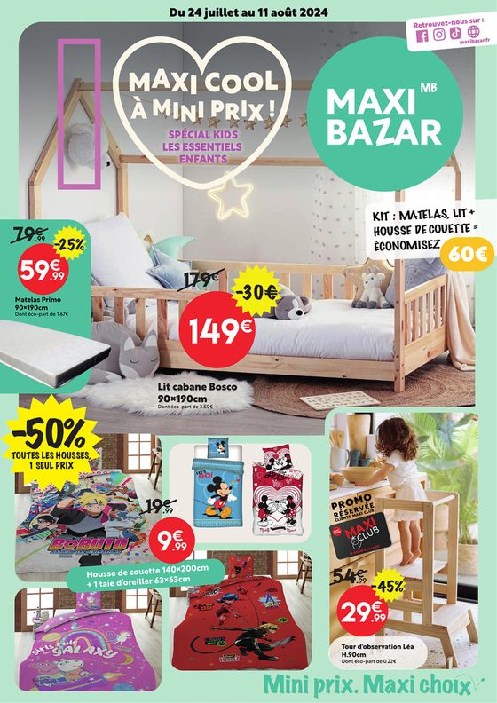 Catalogue Maxi Bazar | Maxi cool à mini prix ! | 10/07/2024 - 11/08/2024