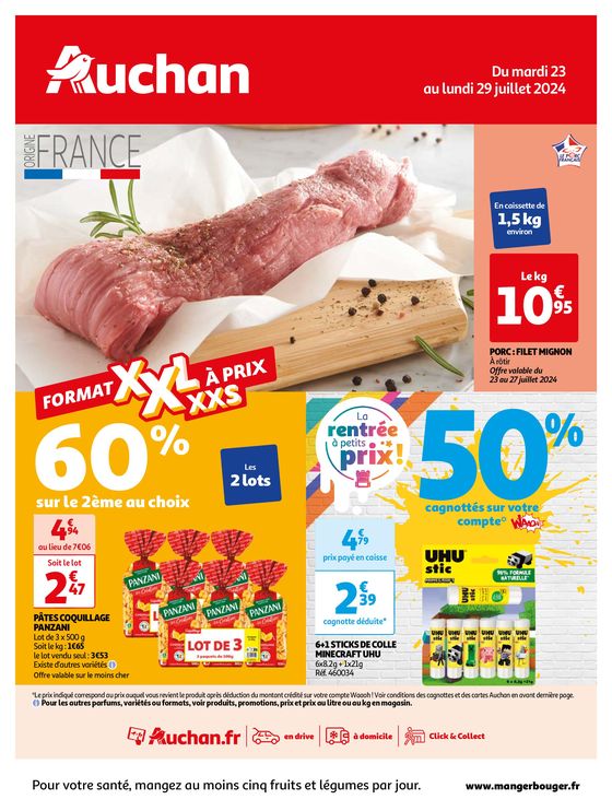 Catalogue Auchan Hypermarché à Bordeaux | Format XXL à prix XXS ! | 23/07/2024 - 29/07/2024