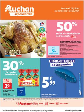 Catalogue Auchan Supermarché à Lieusaint (Seine et Marne) | L'été s'invite dans votre assiette ! | 23/07/2024 - 04/08/2024