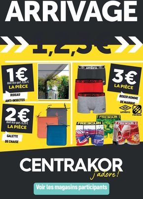 Catalogue Centrakor à Nice | ARRIVAGE 1 2 3 € | 15/07/2024 - 28/07/2024