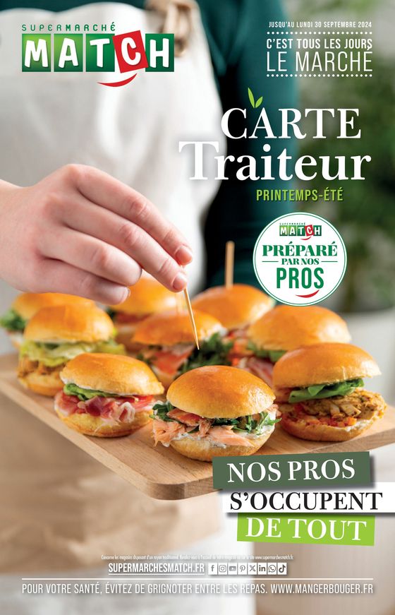 CARTE TRAITEUR PRINTEMPS-ÉTÉ