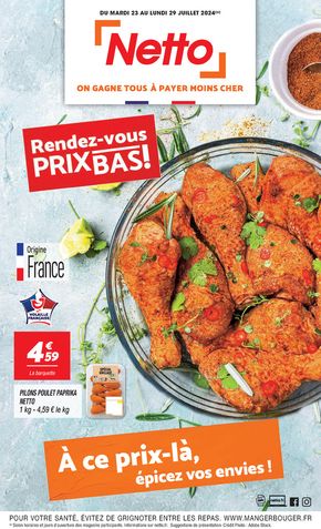 Promos de Discount Alimentaire à Bourgoin-Jallieu | SEMAINE PROCHAINE : RENDEZ sur Netto | 23/07/2024 - 29/07/2024