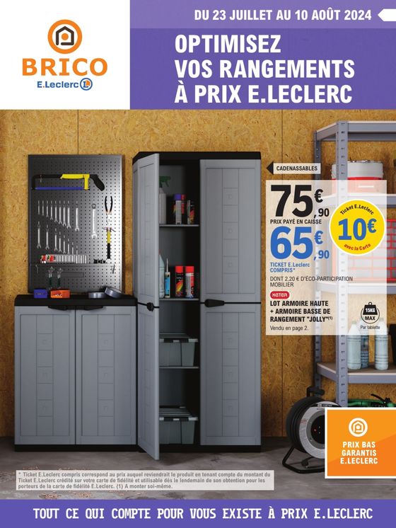 Catalogue E.Leclerc Brico à Lyon | Optimisez vos rangements à prix E.Leclerc | 23/07/2024 - 10/08/2024