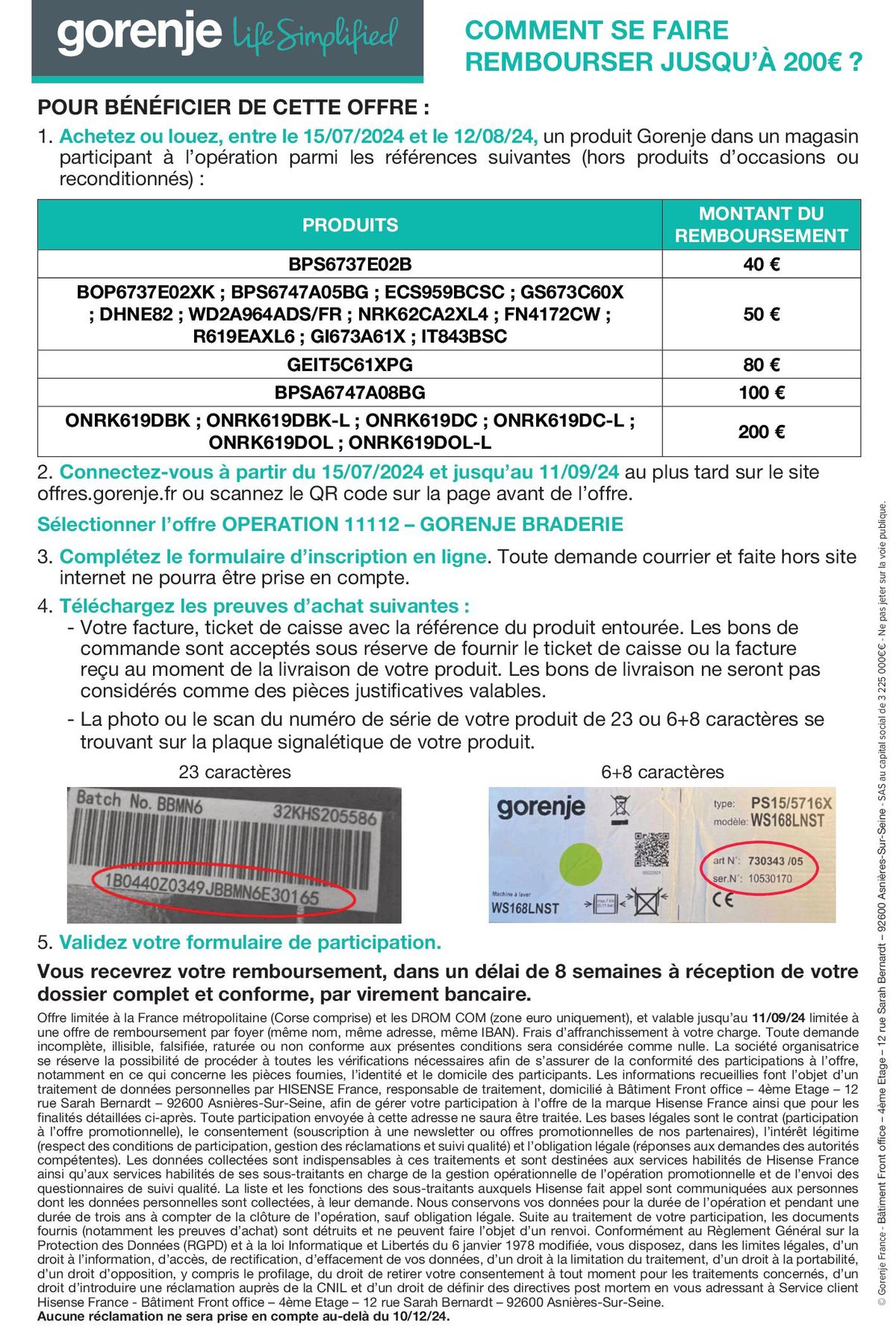 Catalogue  OFFRE GORENJE : JUSQU'À 200€ REMBOURSÉS !, page 00002