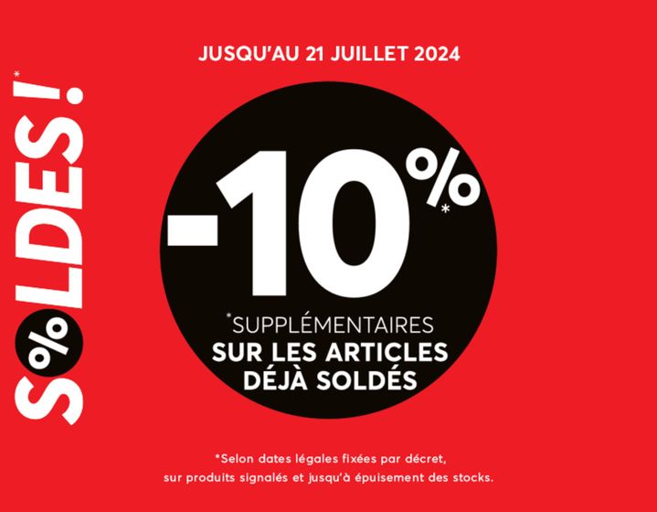 Profitez de 10% supplémentaires sur les articles déjà soldés !