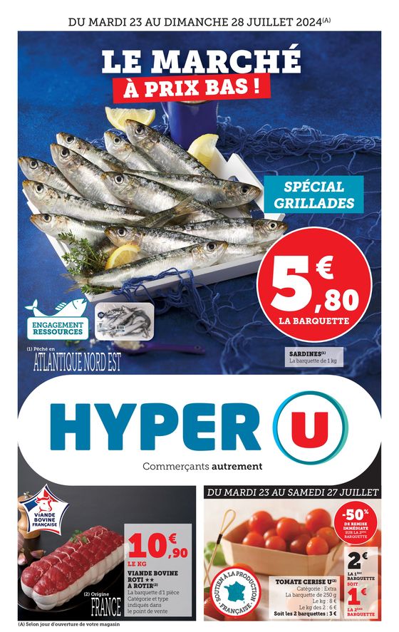 Catalogue Hyper U | Le marché à prix bas ! | 23/07/2024 - 28/07/2024