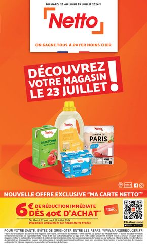Promos de Discount Alimentaire à Orléans | DÉCOUVREZ VOTRE MAGASIN LE 23 JUILLET ! sur Netto | 23/07/2024 - 29/07/2024