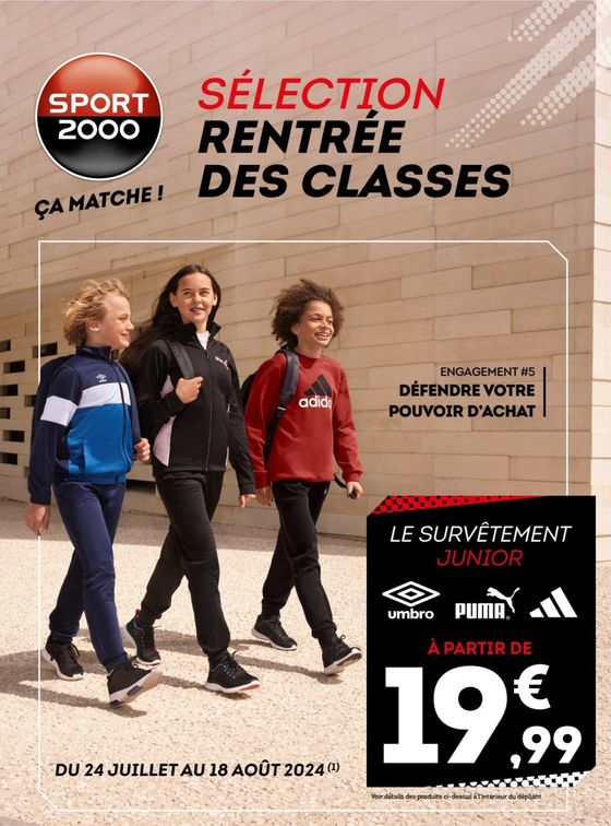 Catalogue Sport 2000 | Sélection rentrée des classes | 24/07/2024 - 18/08/2024