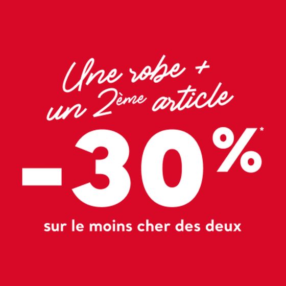 Une robe + un 2ème article -30%