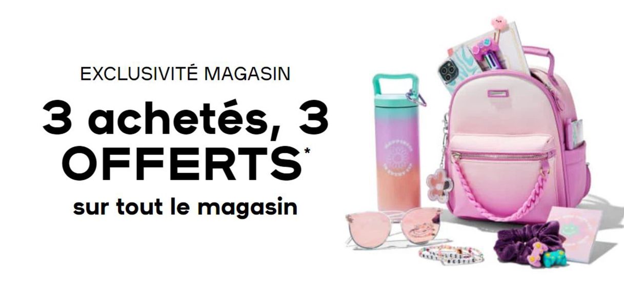 3 achetés, 3 offerts