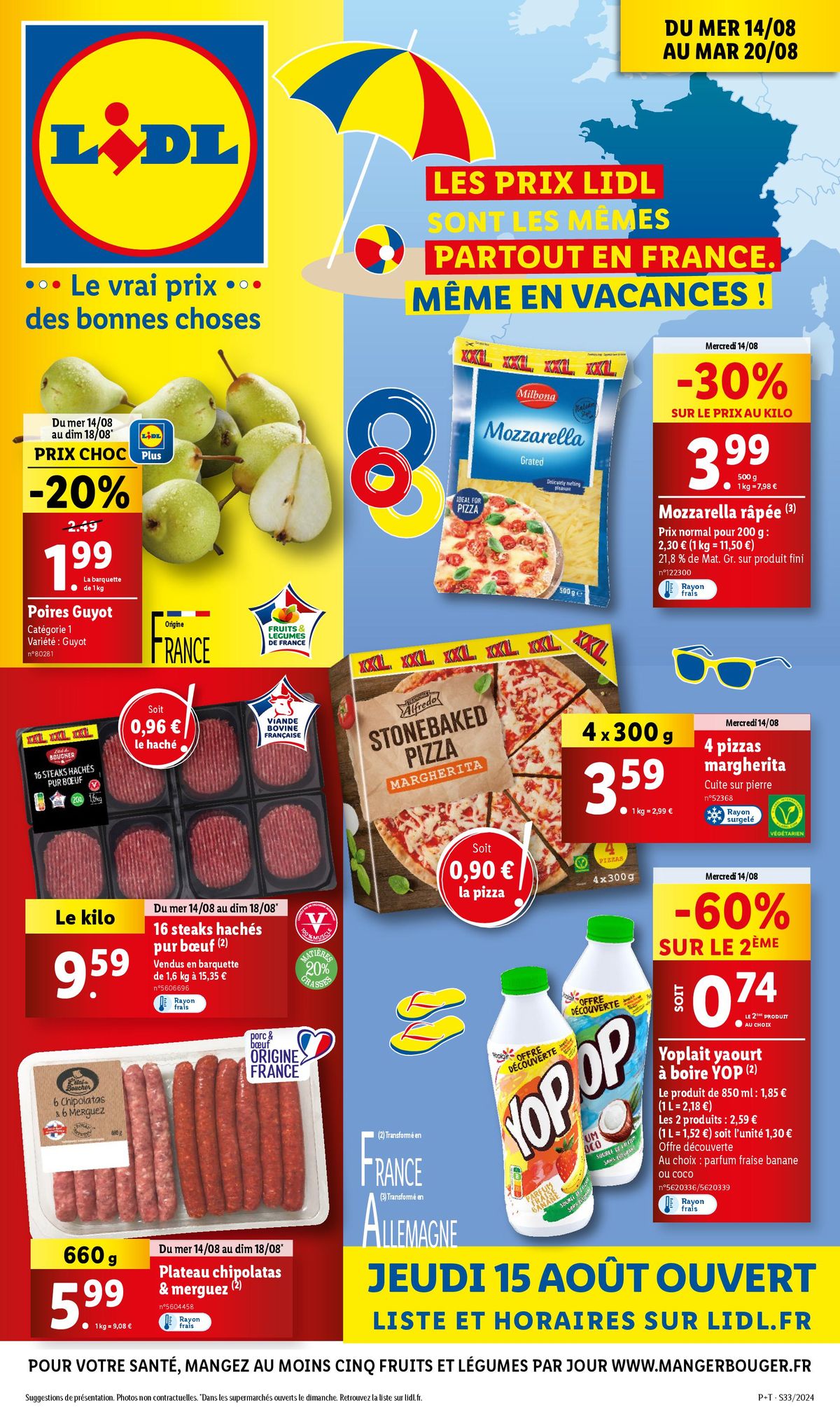 Catalogue Chez Lidl, profitez des mêmes prix partout en France, même en vacances !, page 00001