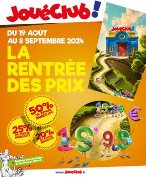 Catalogue JouéClub à Bagnolet | LA RENTRÉE DES PRIX | 19/08/2024 - 08/09/2024