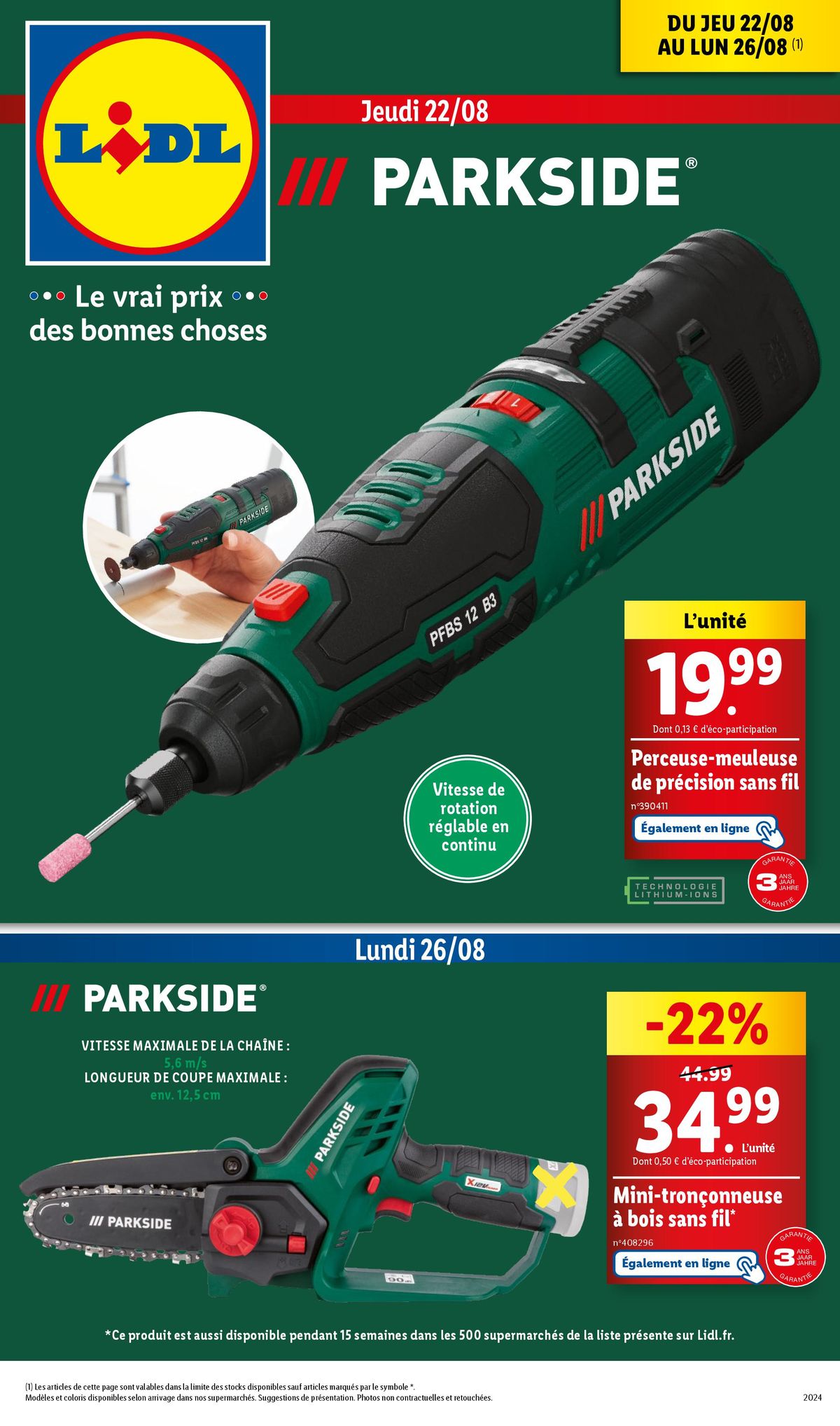 Catalogue RDV dans votre supermarché Lidl pour dénicher la bonne affaire sur les outils Parkside !, page 00001