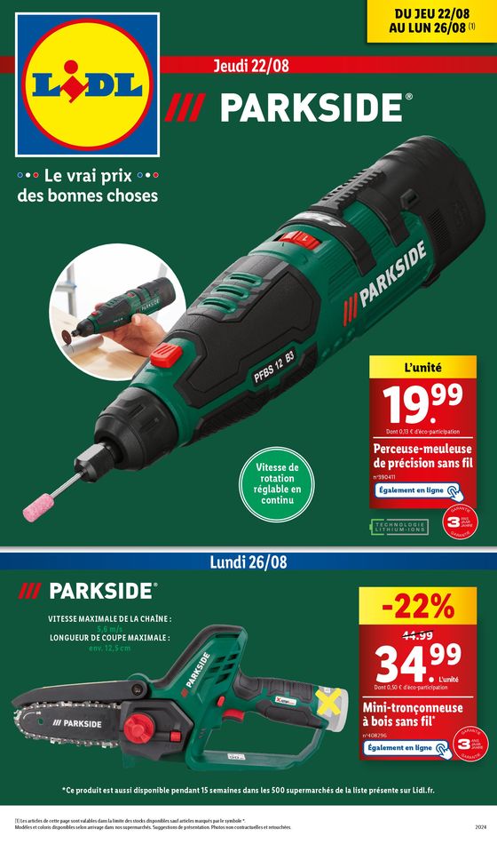 RDV dans votre supermarché Lidl pour dénicher la bonne affaire sur les outils Parkside !