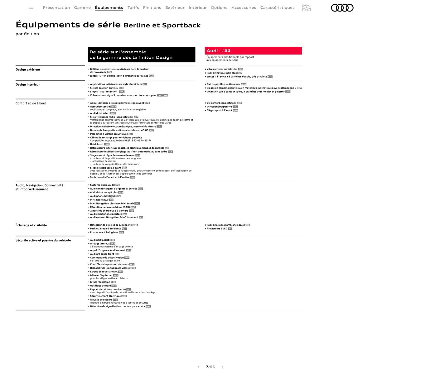 Catalogue Audi A3, page 00007