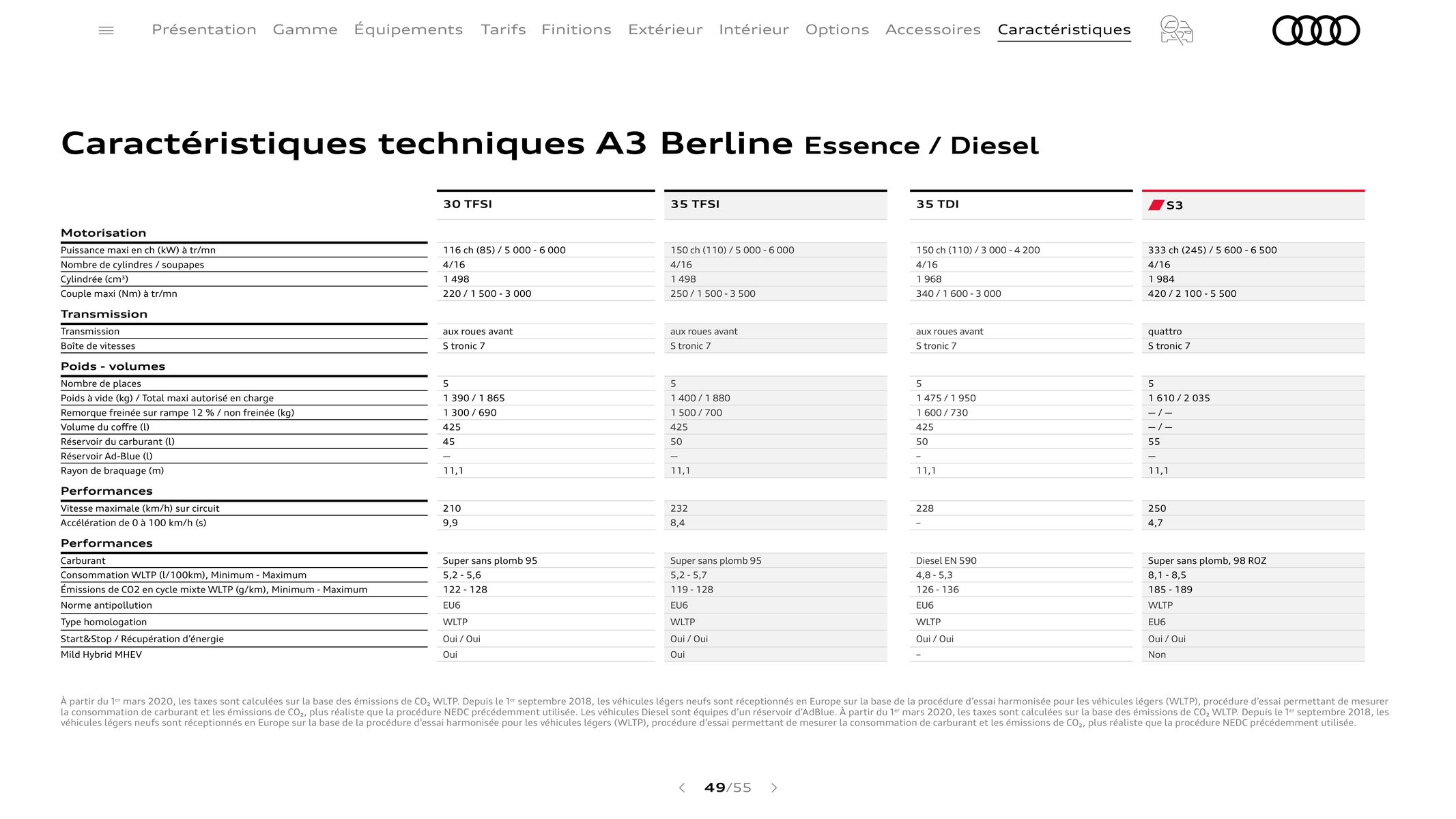 Catalogue Audi A3, page 00049