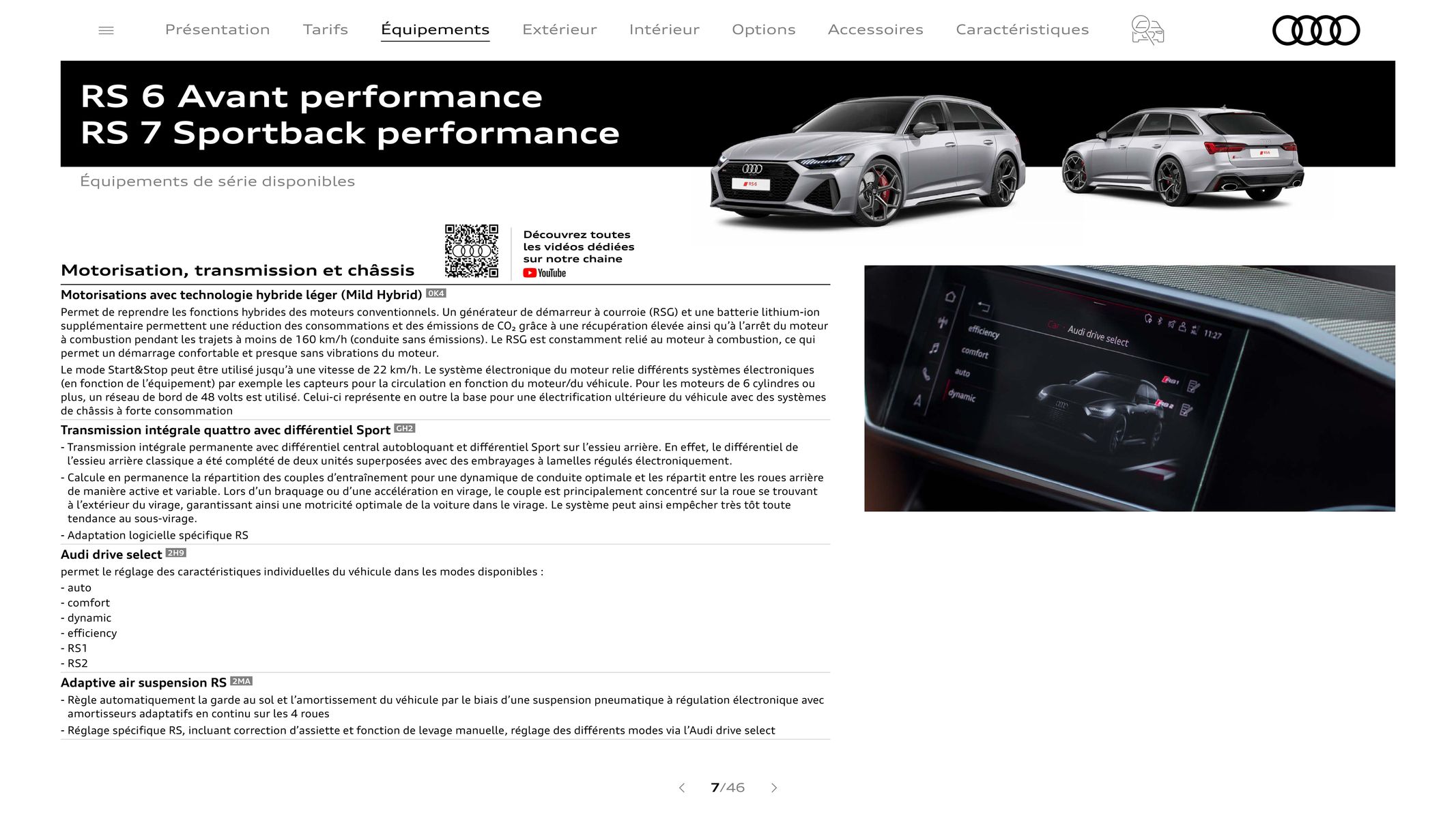 Catalogue Audi RS 6 performance / RS 7 performance, page 00007