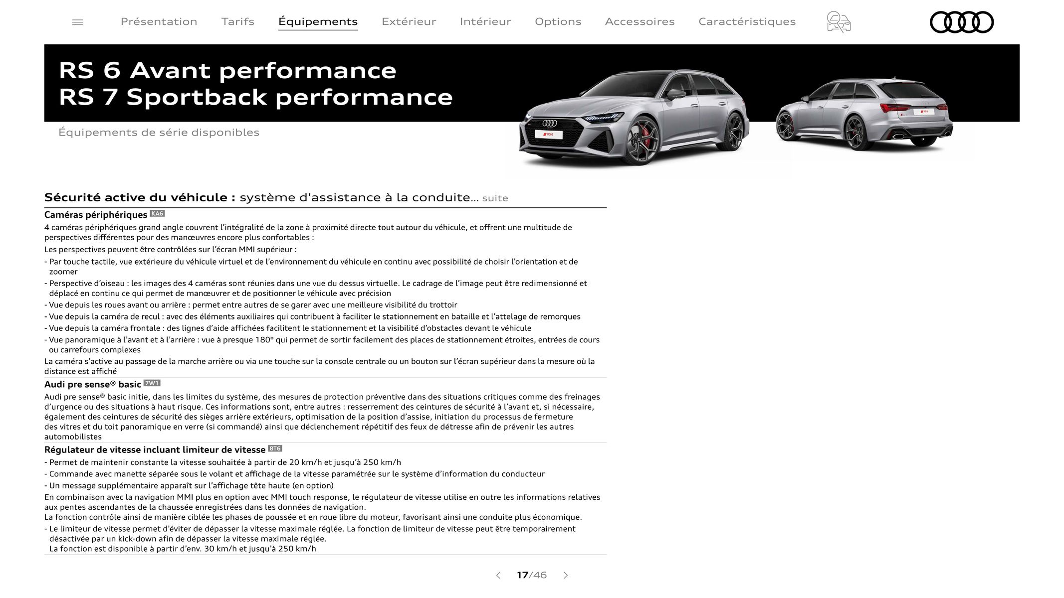 Catalogue Audi RS 6 performance / RS 7 performance, page 00017