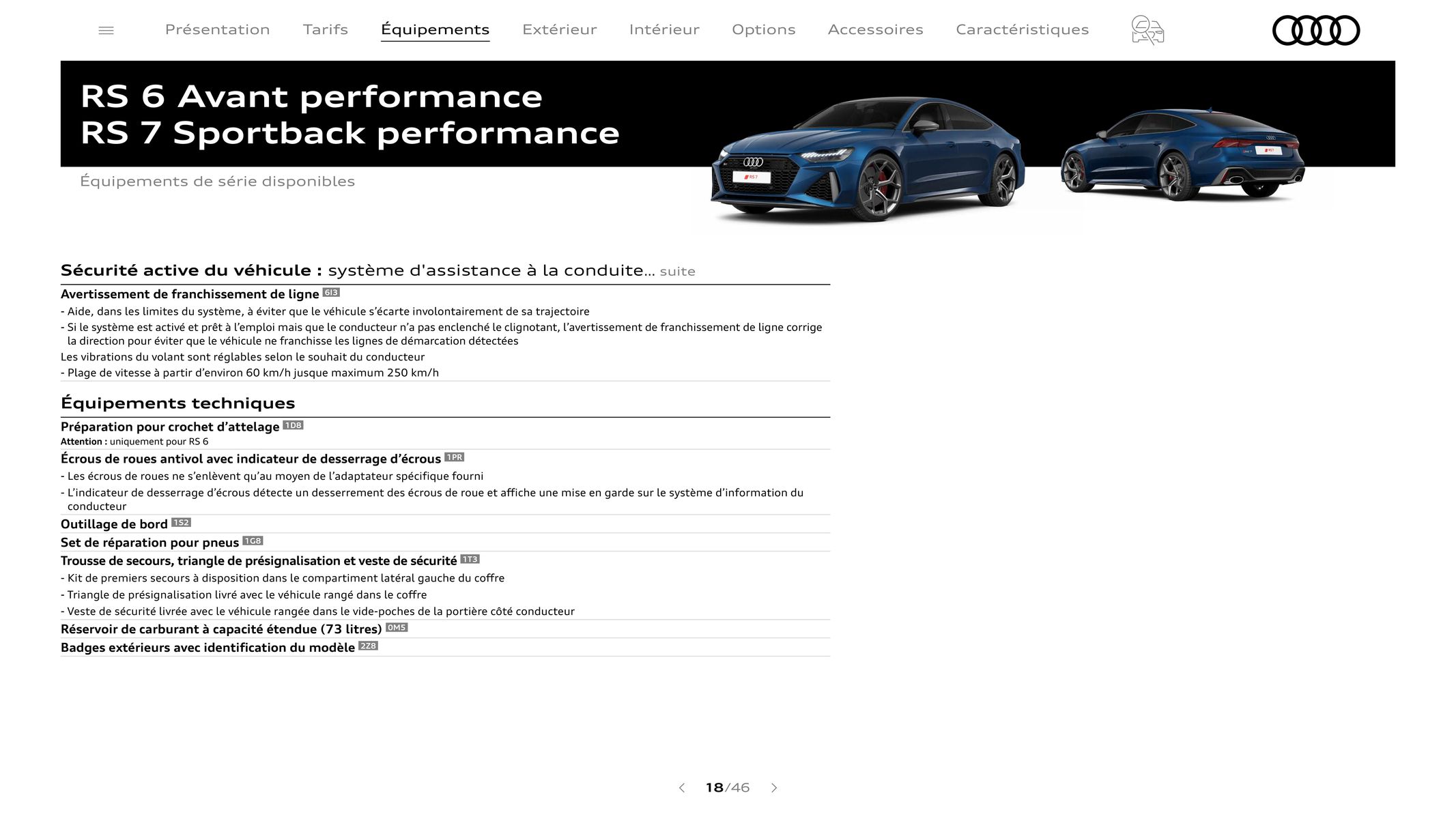 Catalogue Audi RS 6 performance / RS 7 performance, page 00018