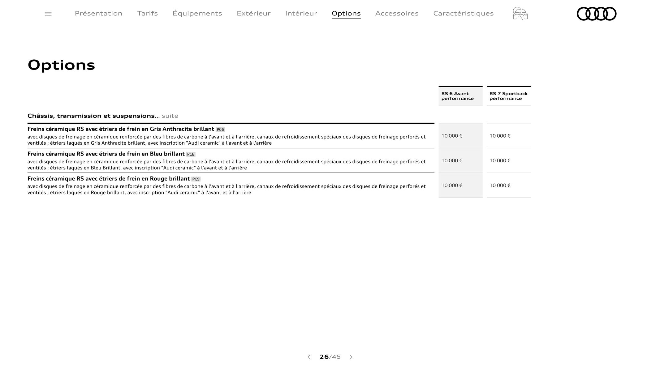 Catalogue Audi RS 6 performance / RS 7 performance, page 00026