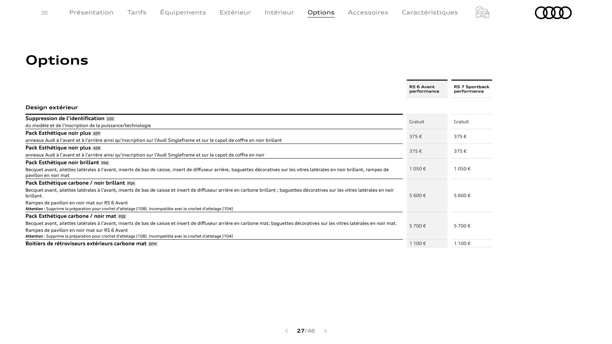 Catalogue Audi RS 6 performance / RS 7 performance, page 00027