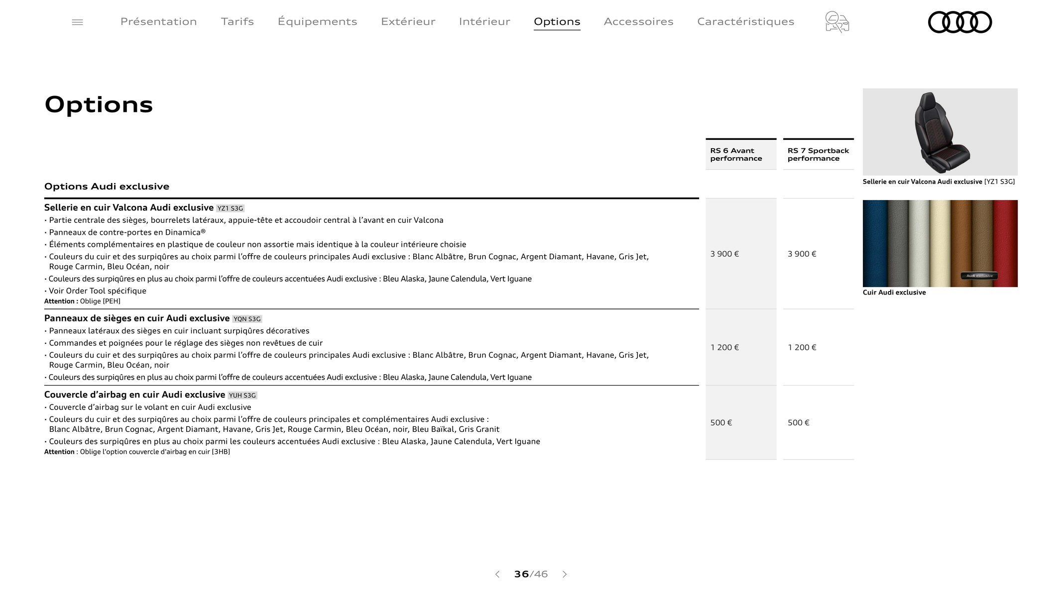 Catalogue Audi RS 6 performance / RS 7 performance, page 00036