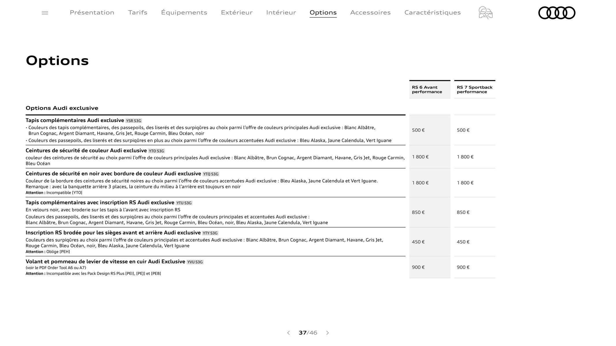 Catalogue Audi RS 6 performance / RS 7 performance, page 00037