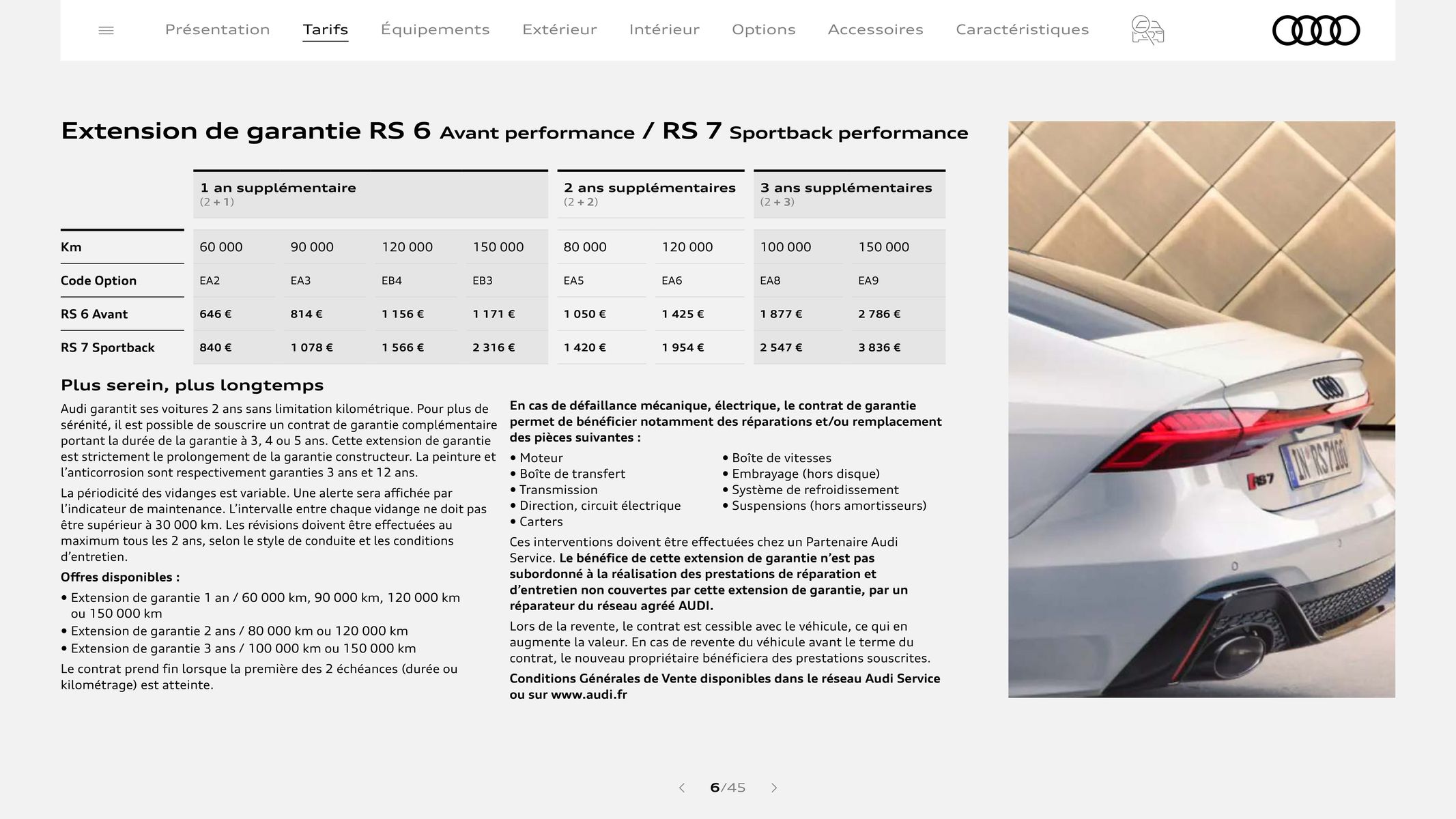 Catalogue RS 6 performance / RS 7 performance, page 00006