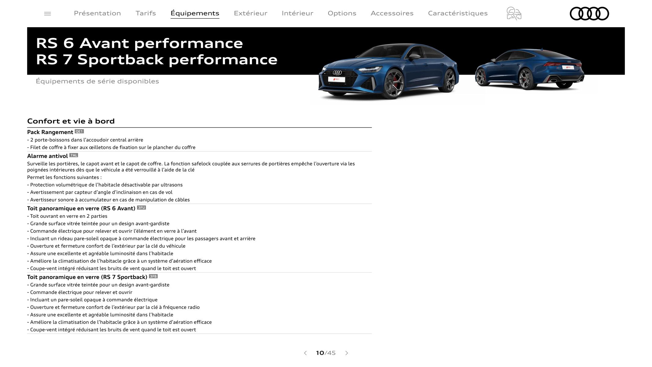 Catalogue RS 6 performance / RS 7 performance, page 00010