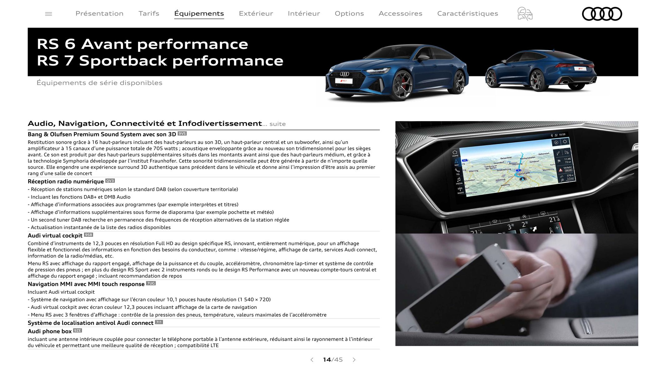 Catalogue RS 6 performance / RS 7 performance, page 00014