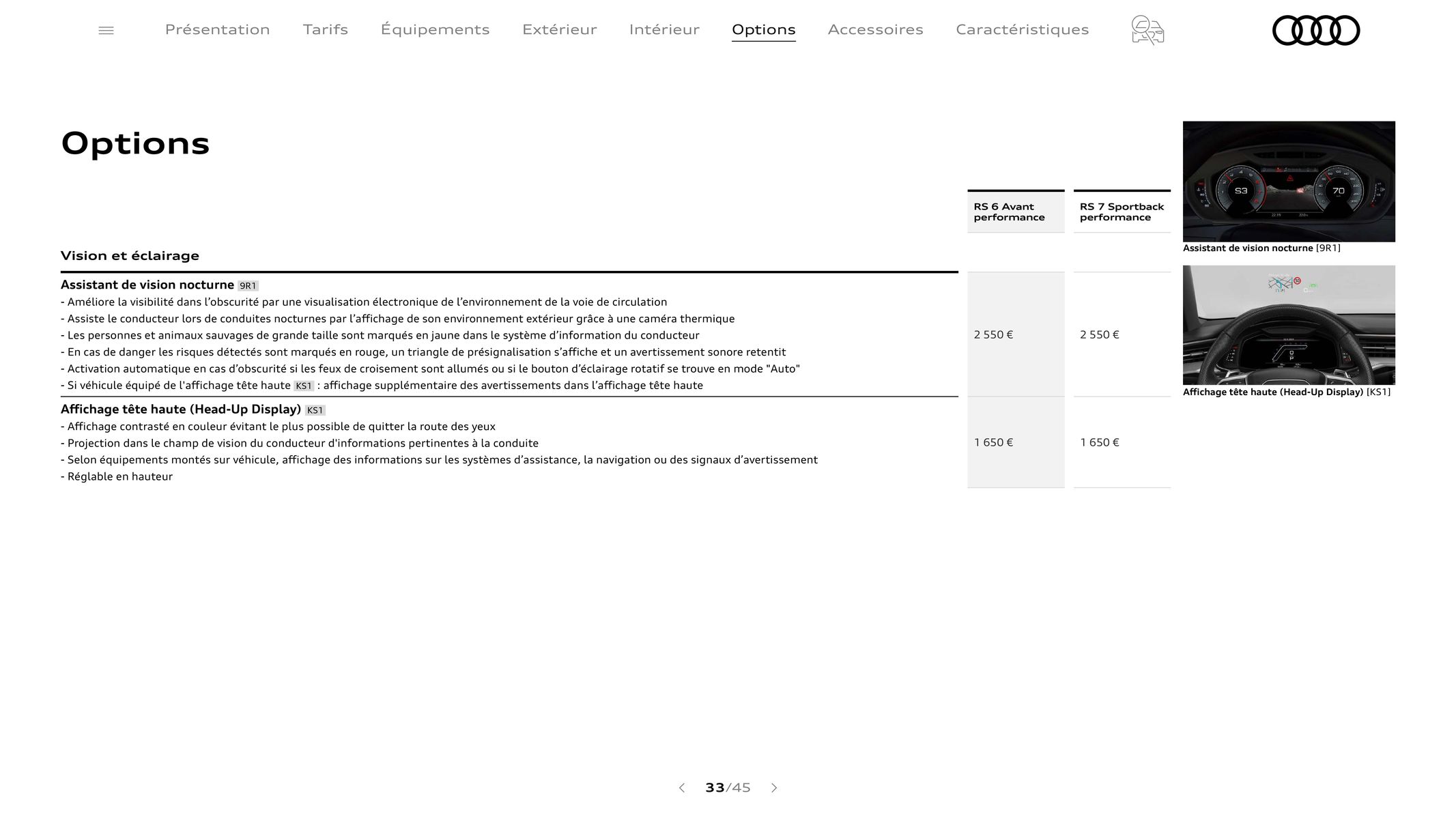 Catalogue RS 6 performance / RS 7 performance, page 00033