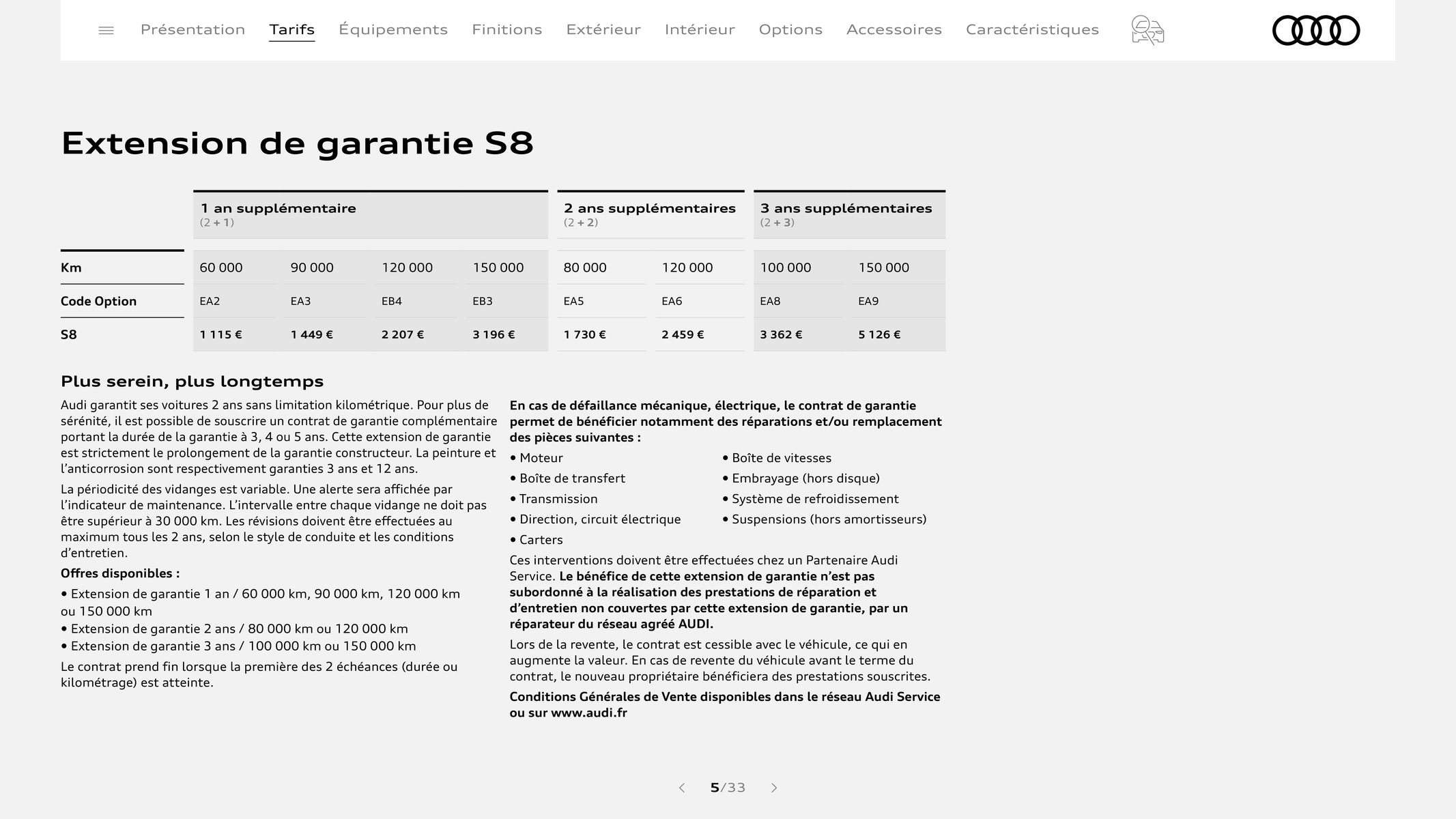 Catalogue Audi S8, page 00005