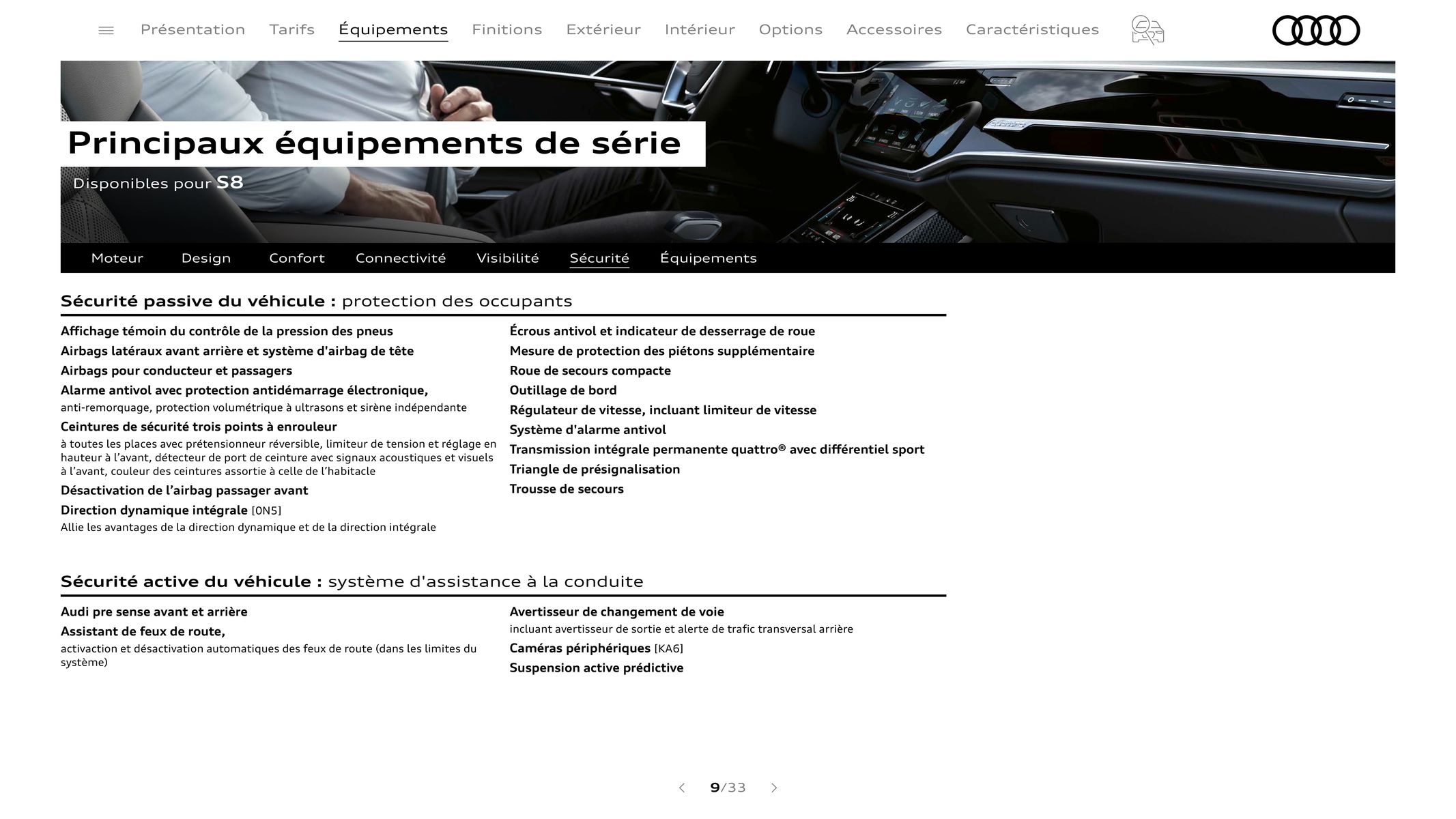 Catalogue Audi S8, page 00009