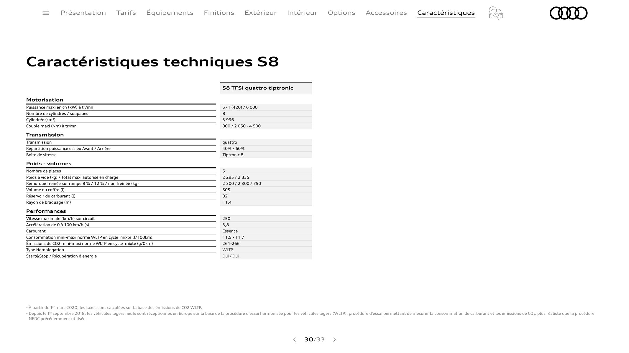 Catalogue Audi S8, page 00030