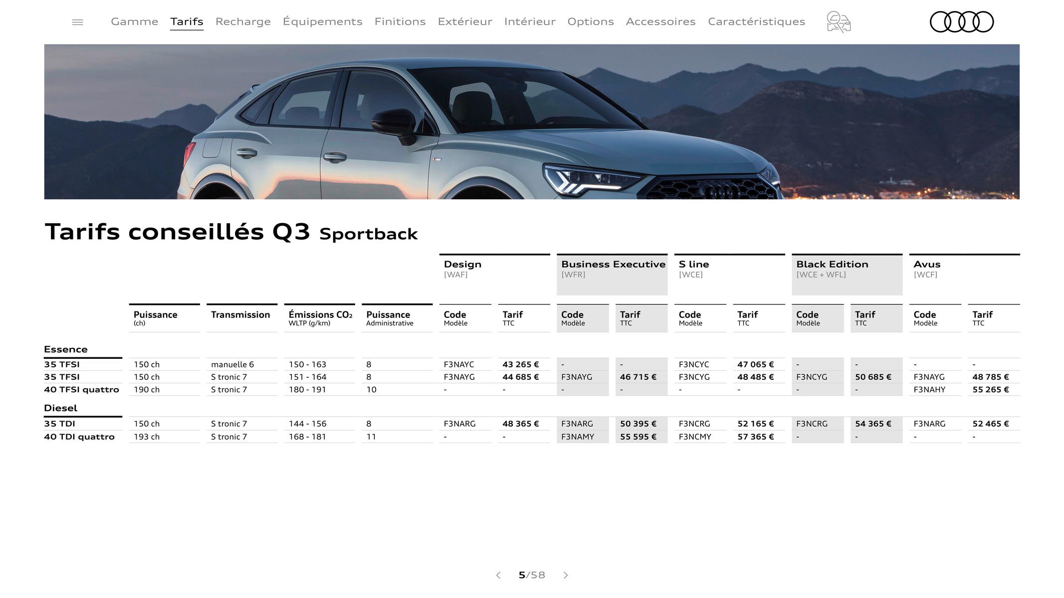 Catalogue Audi Q3 Sportback, page 00005