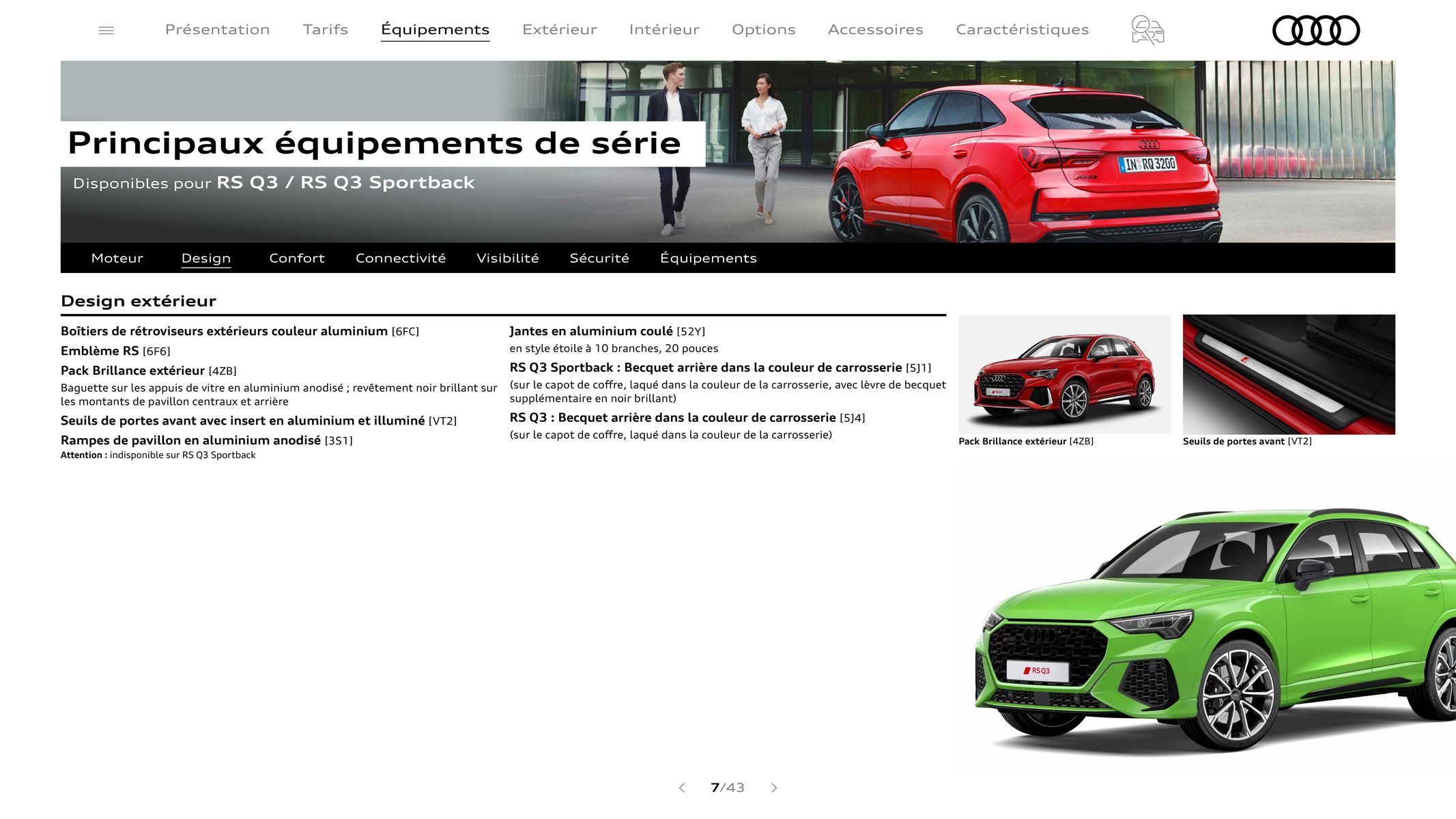 Catalogue Audi RS Q3, page 00007