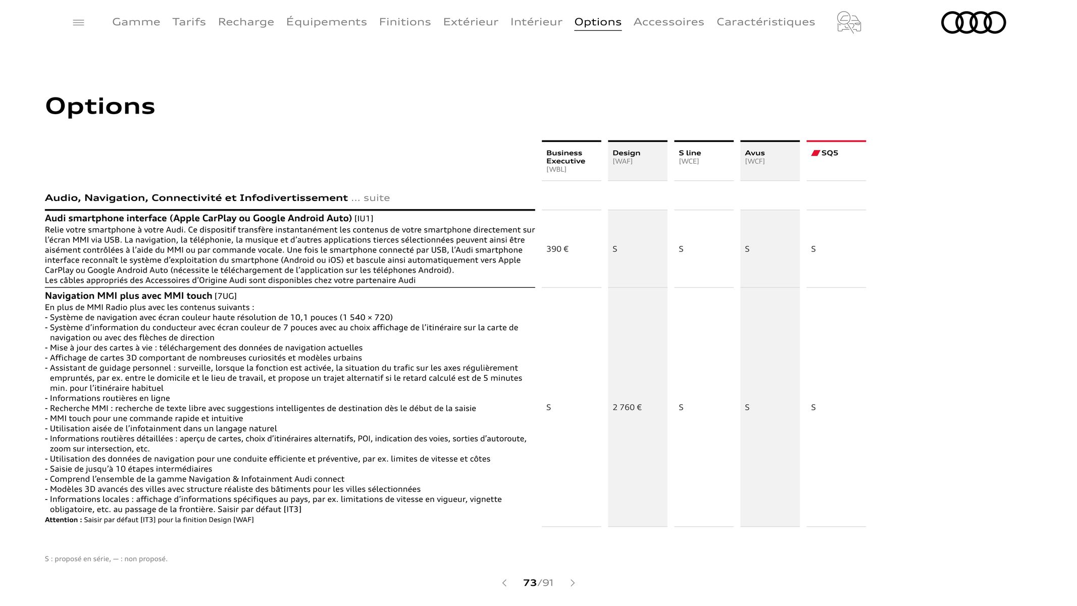 Catalogue Audi Q5 & SQ5, page 00073