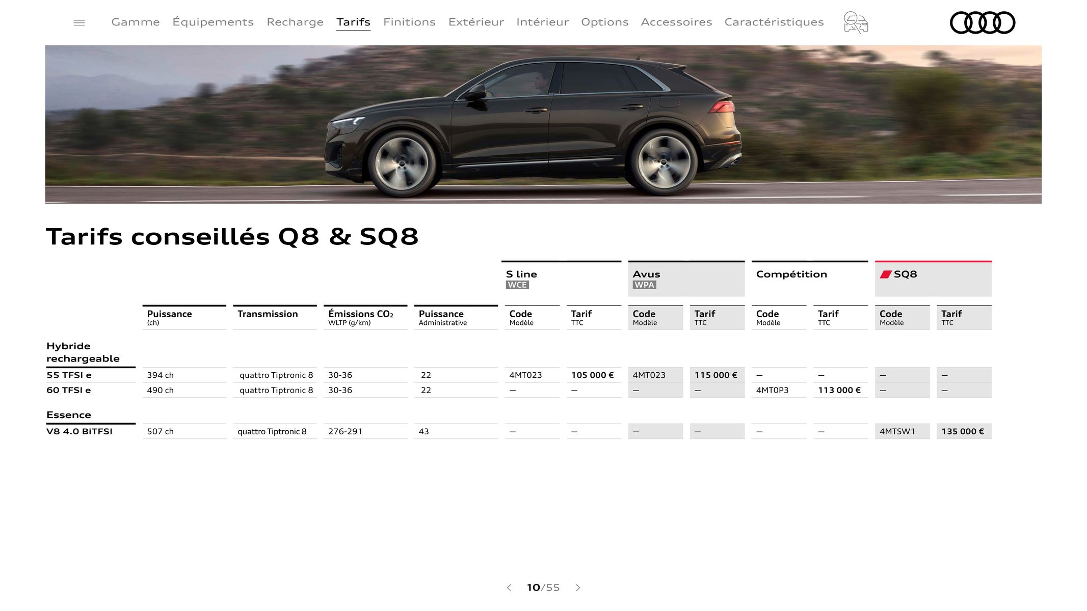 Catalogue Audi Q8, page 00010