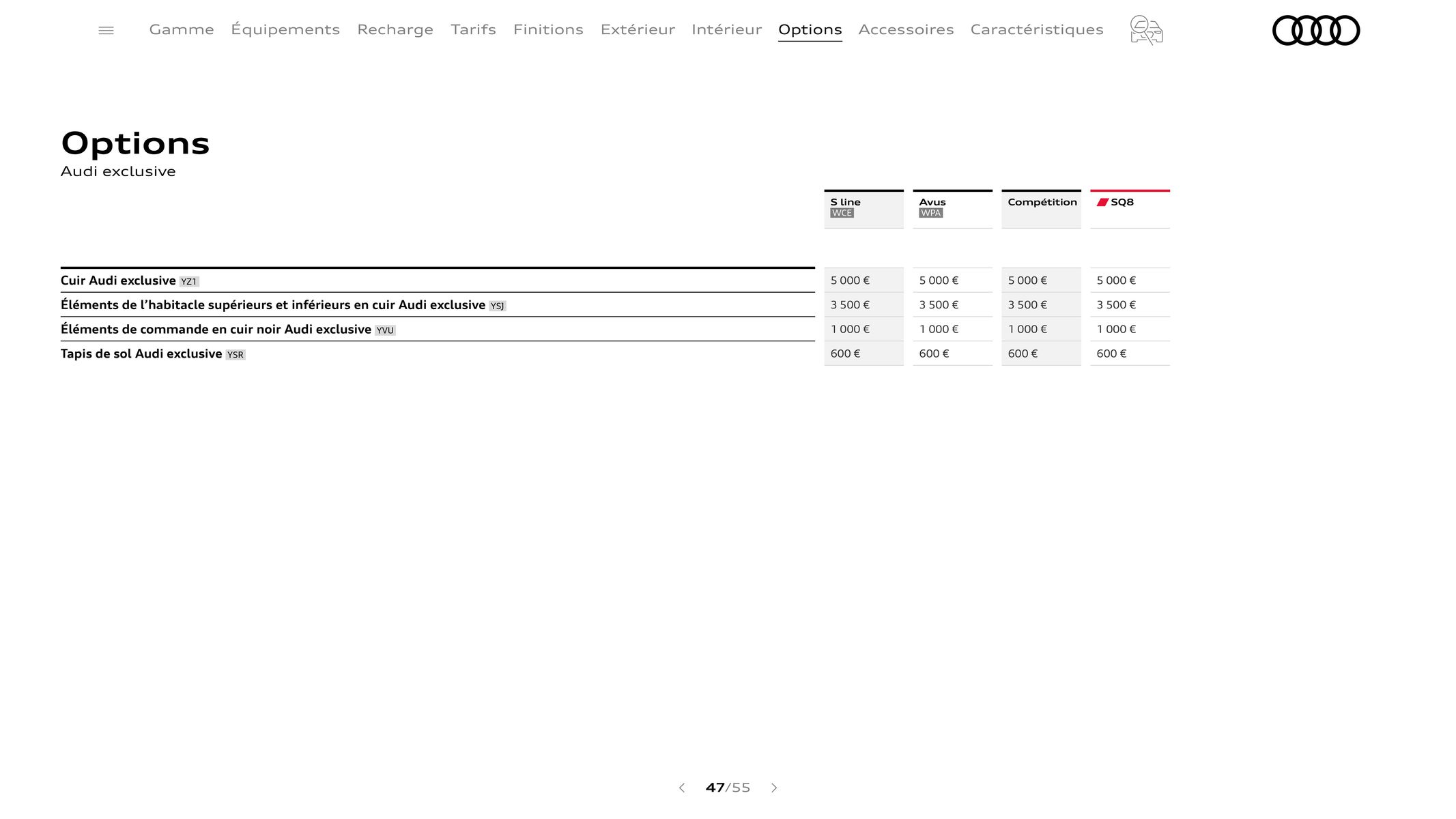 Catalogue Audi Q8, page 00047