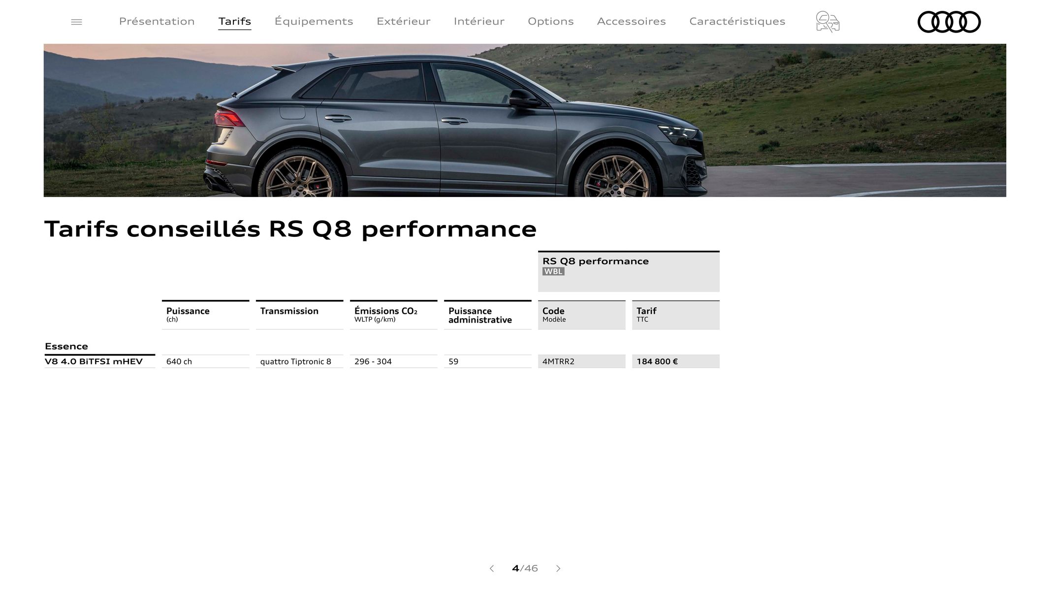 Catalogue Audi RS Q8 performance, page 00004