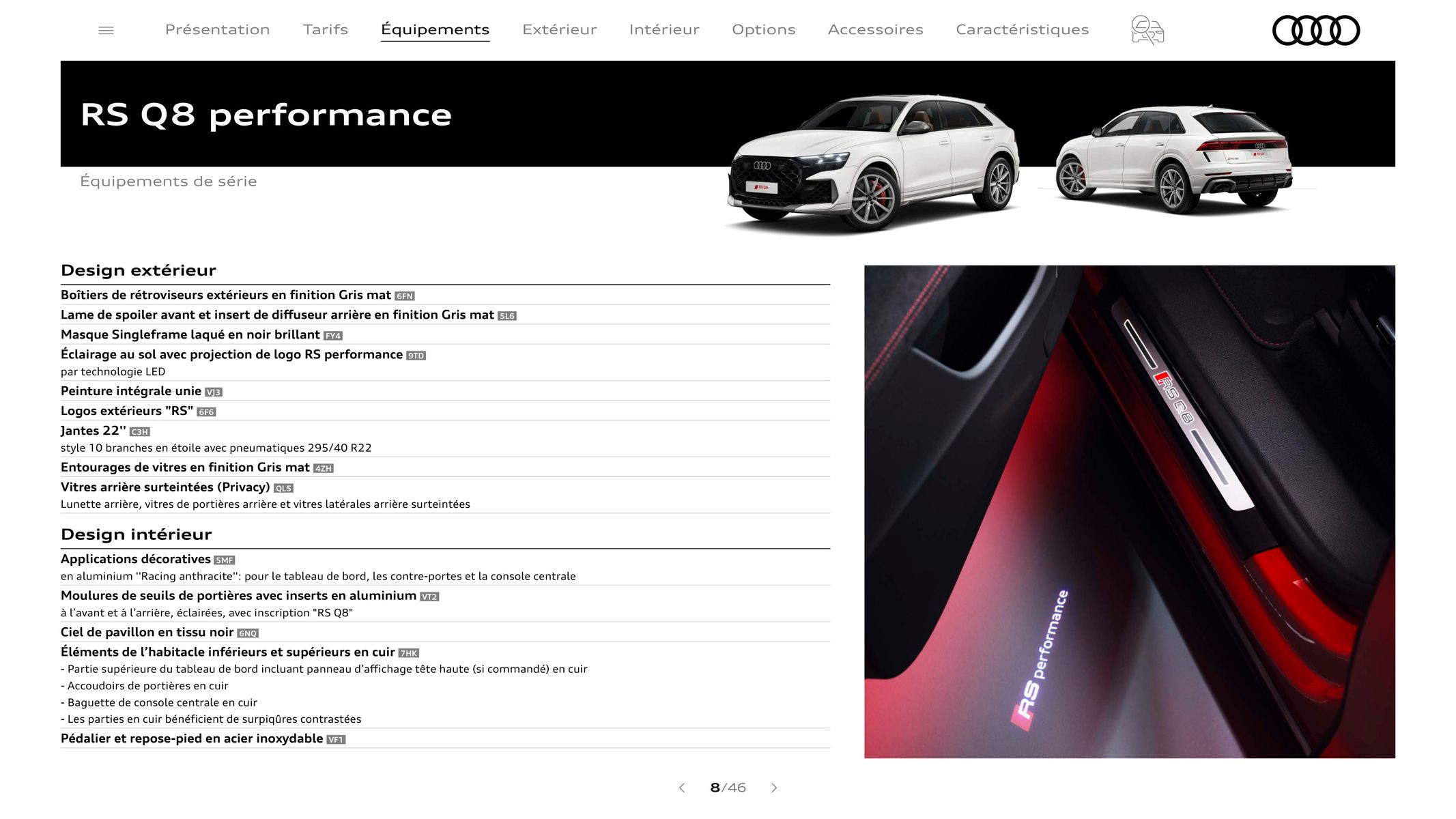 Catalogue Audi RS Q8 performance, page 00008