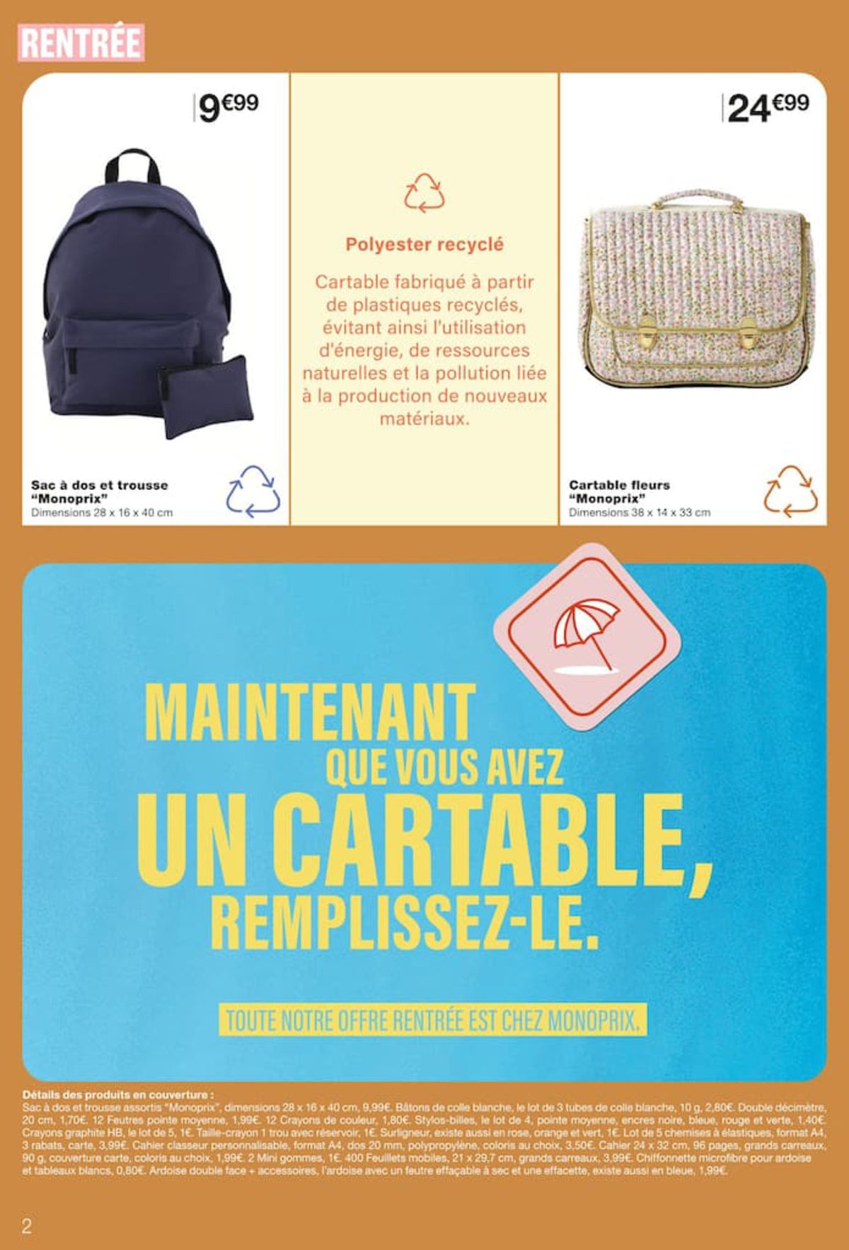 Catalogue Les essentiels de rentrée, c'est plié, page 00002