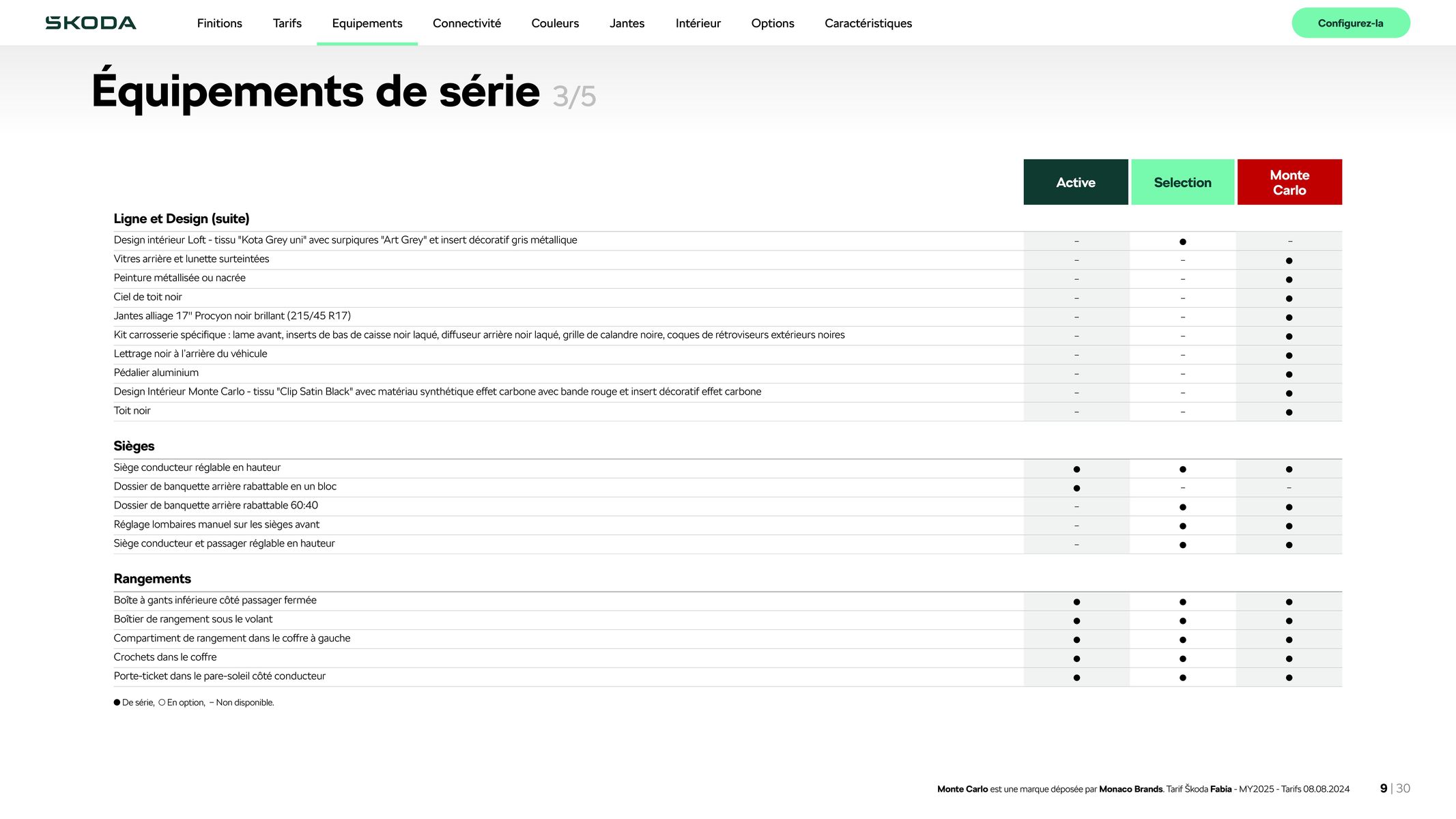 Catalogue Fabia Selection 1.0 TSI 95ch BVM, page 00009