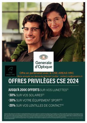 Promos de Santé et Opticiens à Le Haillan | Offres priviléges Cse 2024 sur Générale Optique | 22/08/2024 - 31/12/2024