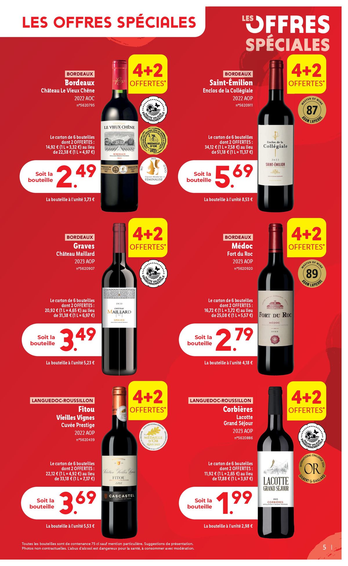 Catalogue Mercredi 04/09, profitez d'une sélection exclusive pour la Foire aux Vins 2024 chez Lidl !, page 00005