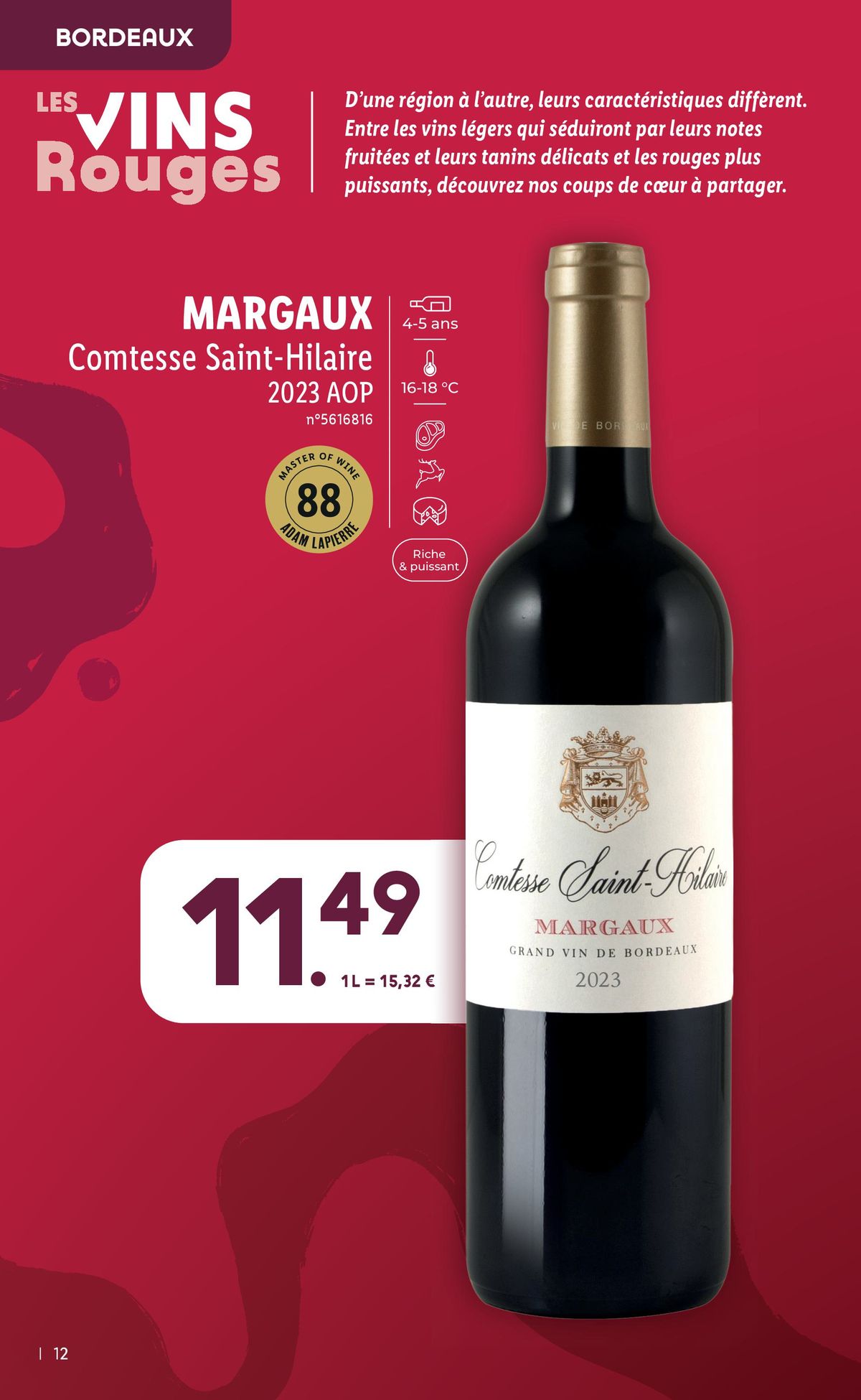 Catalogue Mercredi 04/09, profitez d'une sélection exclusive pour la Foire aux Vins 2024 chez Lidl !, page 00012