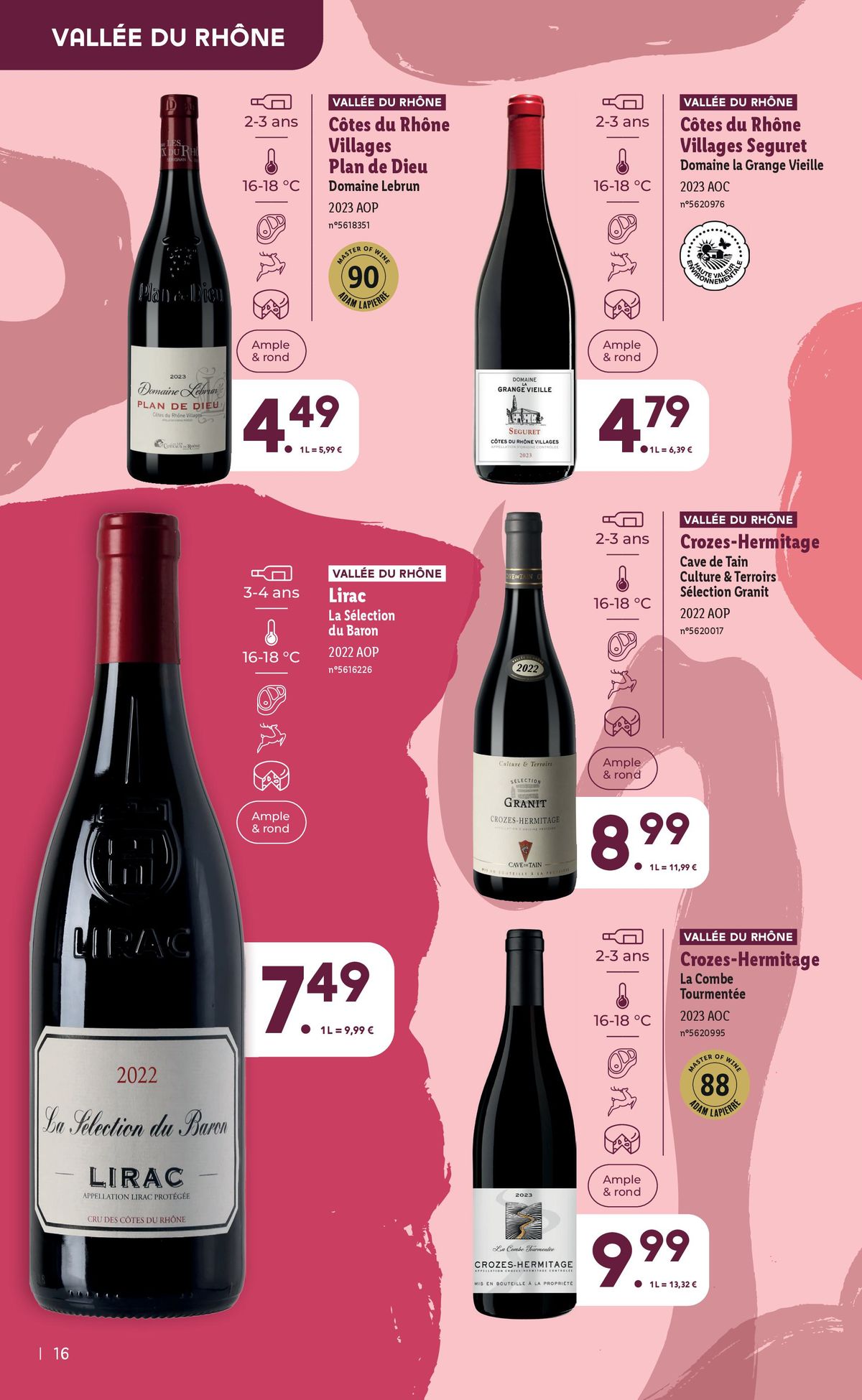 Catalogue Mercredi 04/09, profitez d'une sélection exclusive pour la Foire aux Vins 2024 chez Lidl !, page 00016